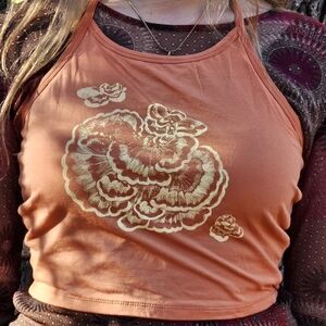 Chicken of the Woods mushroom halter crop tank